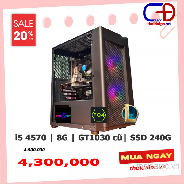 PC GAMING  (H81/i5 4570/Ram 8G/GT1030/SSD 240G/X450III)