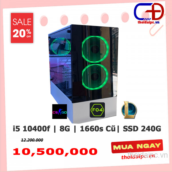 PC GAMING (H510/i5 10400F/Ram 8G/GTX1660s cũ/SSD 240G/X550III)