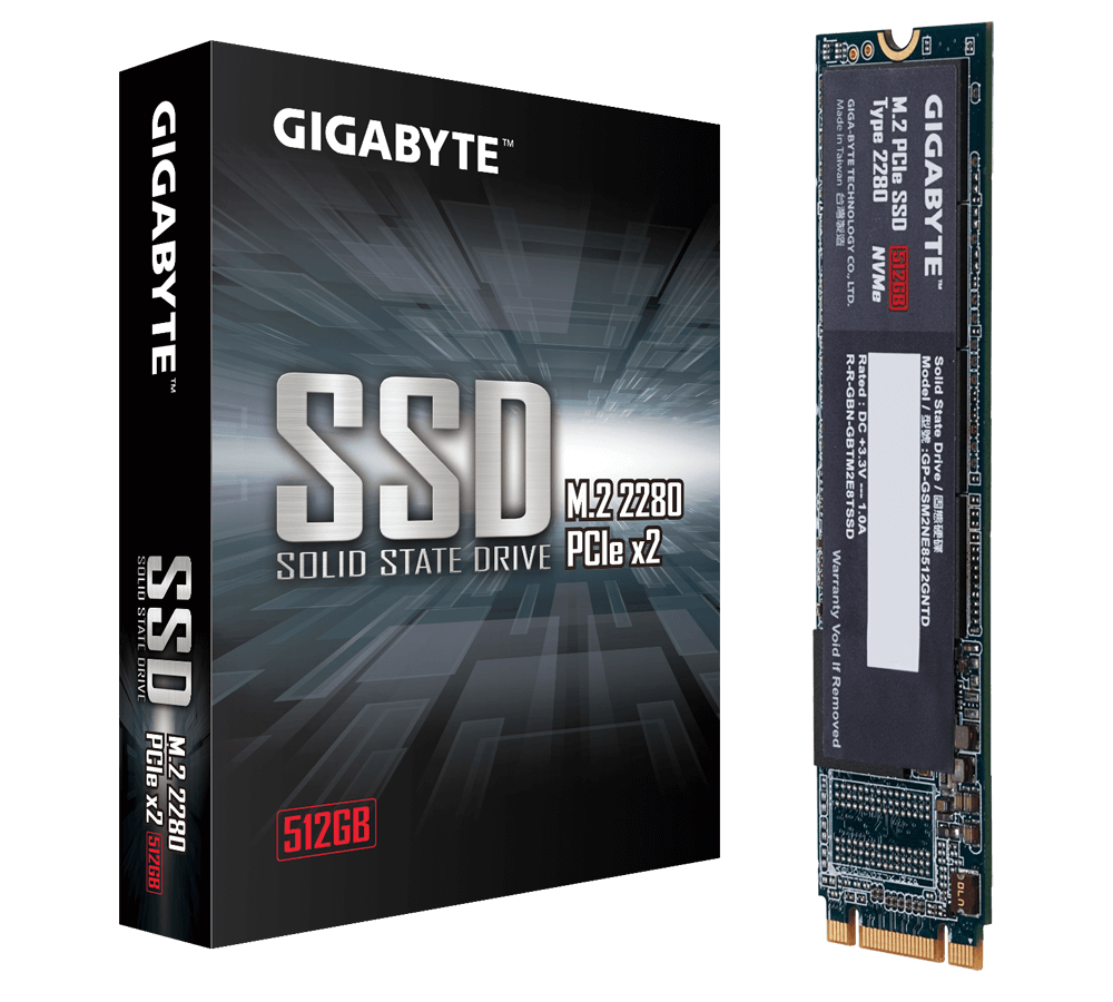 SSD Gigabyte 512GB PCIe 3.0 x2, NVMe 1.3 M.2
