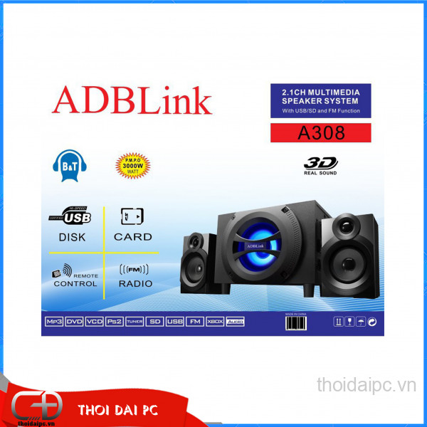 Loa ADBLink A308 (Bluetooth - FM - CARD - USB)