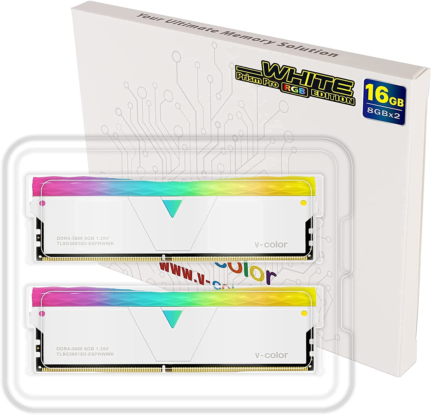 V-Color PRISM PRO DDR4-3600MHz 16GB(2x8GB) U-DIMM LED RGB