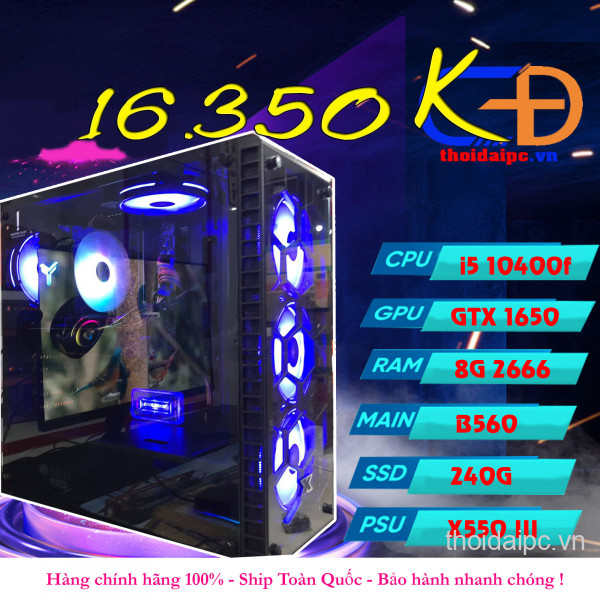 PC GAMING TDPC 02 (B560/ i5 10400F/ Ram 8G/GTX 1650/ SSD 240G/X550III)