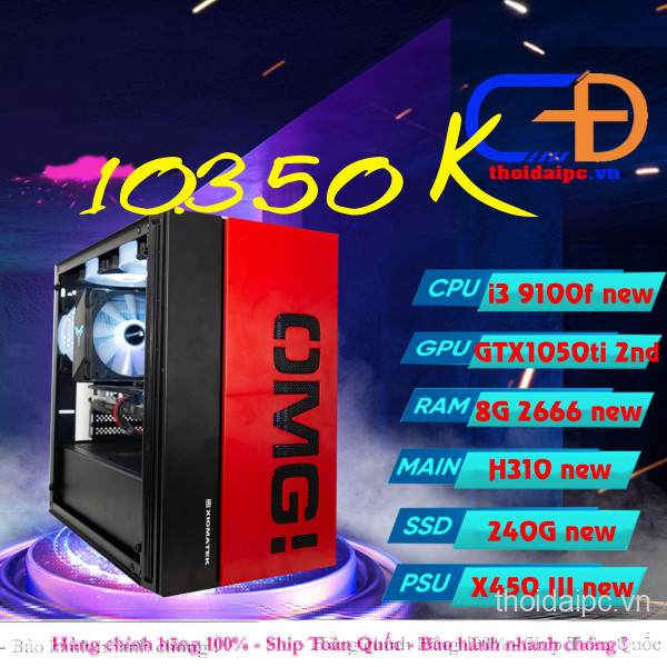 PC GAMING TDPC 08 (H310/i3 9100F/Ram 8G/GTX 1050Ti/SSD 240G/X450III)