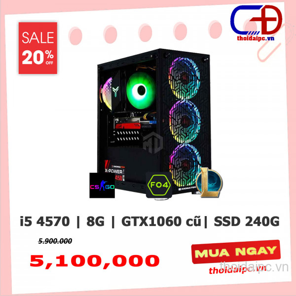 PC GAMING  (H81/i5 4570/Ram 8G/GTX 1060/SSD 240G/X450III)