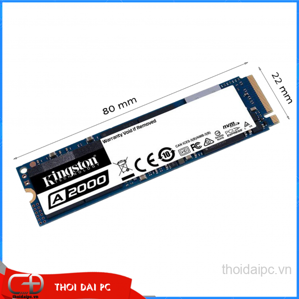 Ổ cứng SSD Kingston A2000M8 500GB M.2 2280 PCIe NVMe Gen 3x4 (Đọc 2200MB/s - Ghi 1500MB/s)