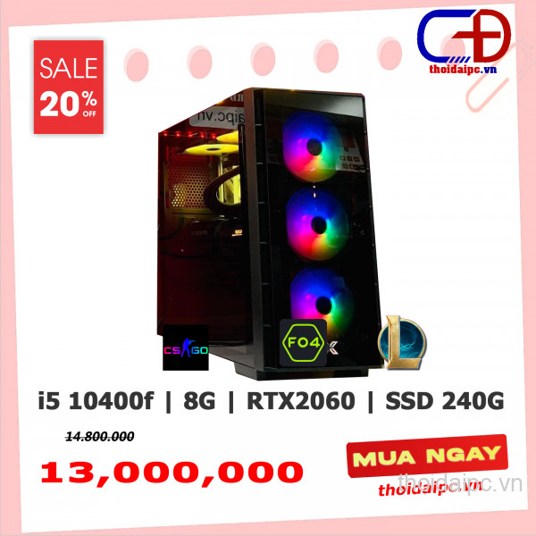 PC GAMING (H510/i5 10400F/Ram 8G/RTX 2060/SSD 240G/X550III)
